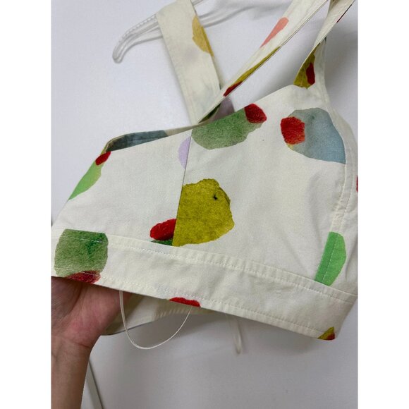 Rachel Antonoff Filthy Martini Olive Print Antonia Crop Top Dots Circles 12 - Picture 13 of 14